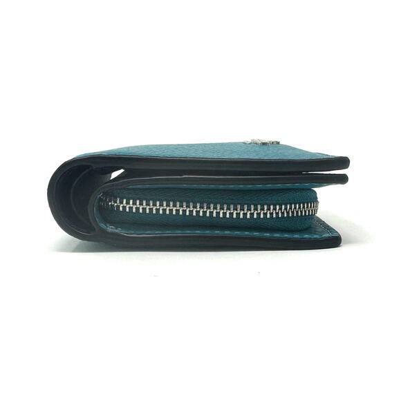 Coach Snap Wallet in Teal Leather C2862 - Picture 9 of 10